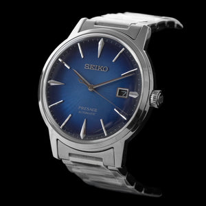 Orologio Seiko Presage SRPJ13J Automatico Uomo | Quadrante Blu E Cinturino Marrone | Vetro Hardlex