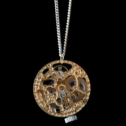 Watch Movement Handmade Necklace - Goldie