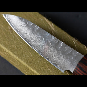 Hammered Japanese Iseya Damascus Petty Knife 80mm