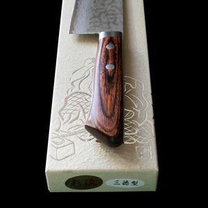 Hand Forged Japanese Kunihira Sairyu  Santoku Knife 170mm Mahogany Handle