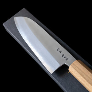Hand Forged Japanese - Santoku Seisuke Silver Steel with Cherry Blossom Handle 165mm