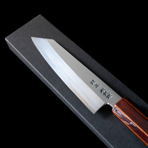 Hand Forged Japanese -  Seisuke Kiritsuke Silver Steel Petty with Lacquered Handle 150mm