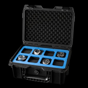 Watch Box - Waterproof Tough Case Blue 8 Slot